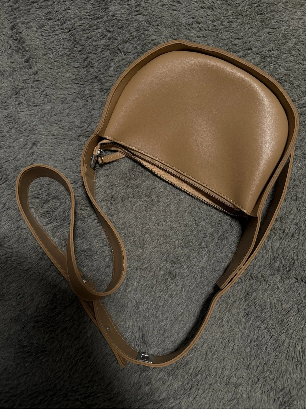 Tan Crossbody Saddle Bag